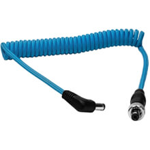 Kondor Blue Locking DC 2.1mm to Right Angle DC Male to Male Coiled Cable
